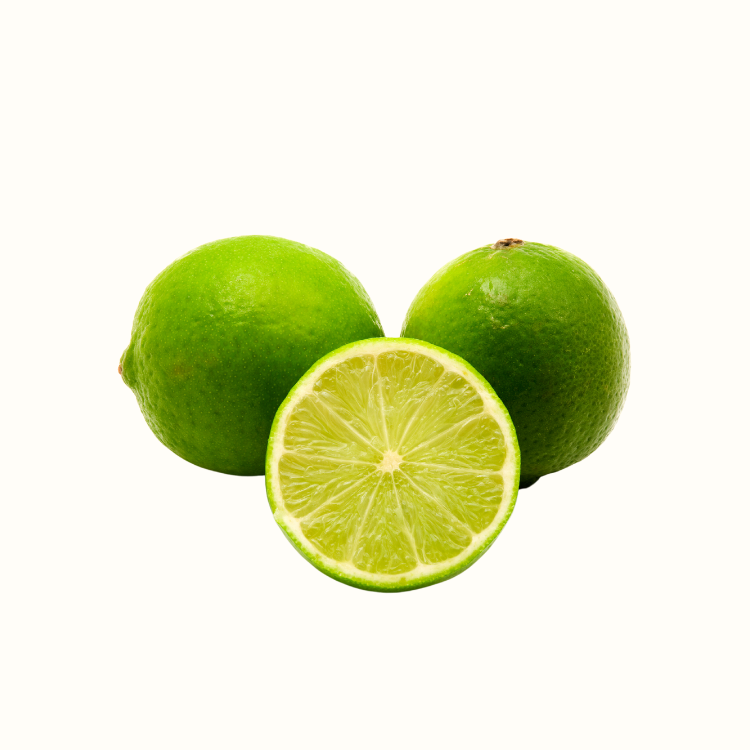 ripe limes cut in half