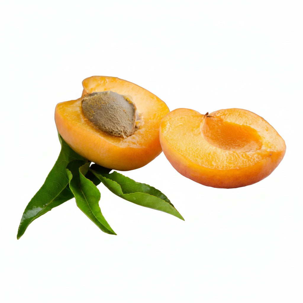 Aprium fruit close-up showing smooth blush and natural bloom