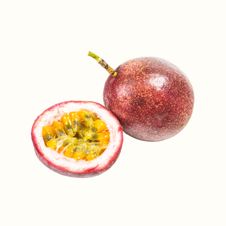 Close-up of ripe purple passion fruit 